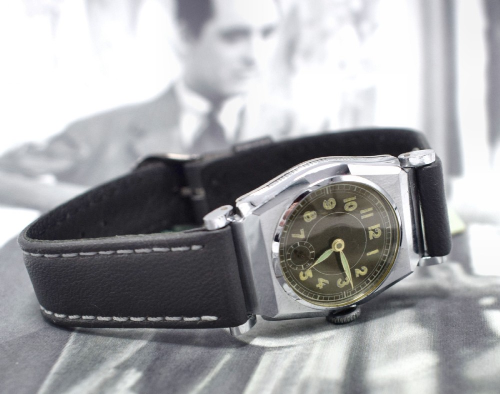 art deco gents manual wristwatch never worn newly serviced c1930