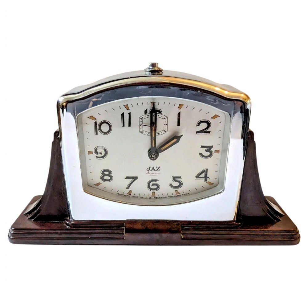 art deco bakelite desk clock by jaz france c1930